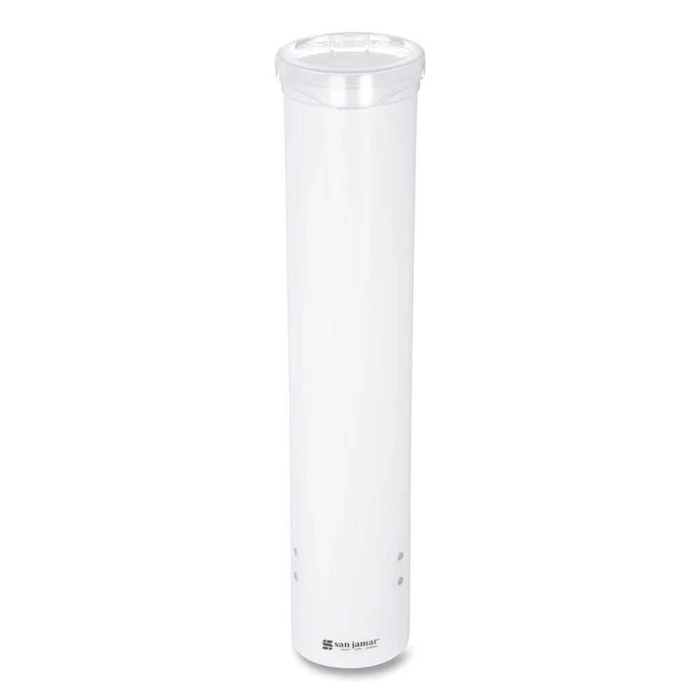 San Jamar Small Pull-Type Water Cup Dispenser for 5 oz. Cups - White