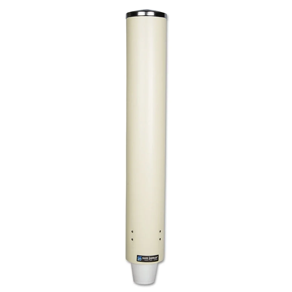 San Jamar Foam Cup Dispenser with Removable Cap for 4 oz. to 10 oz. Cups - Sand