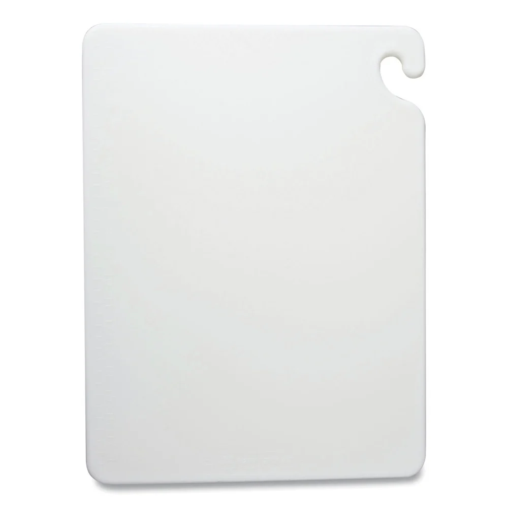 San Jamar Cut-N-Carry 20 in. x 15 in. x 0.5 in. Plastic Color Cutting Boards - White