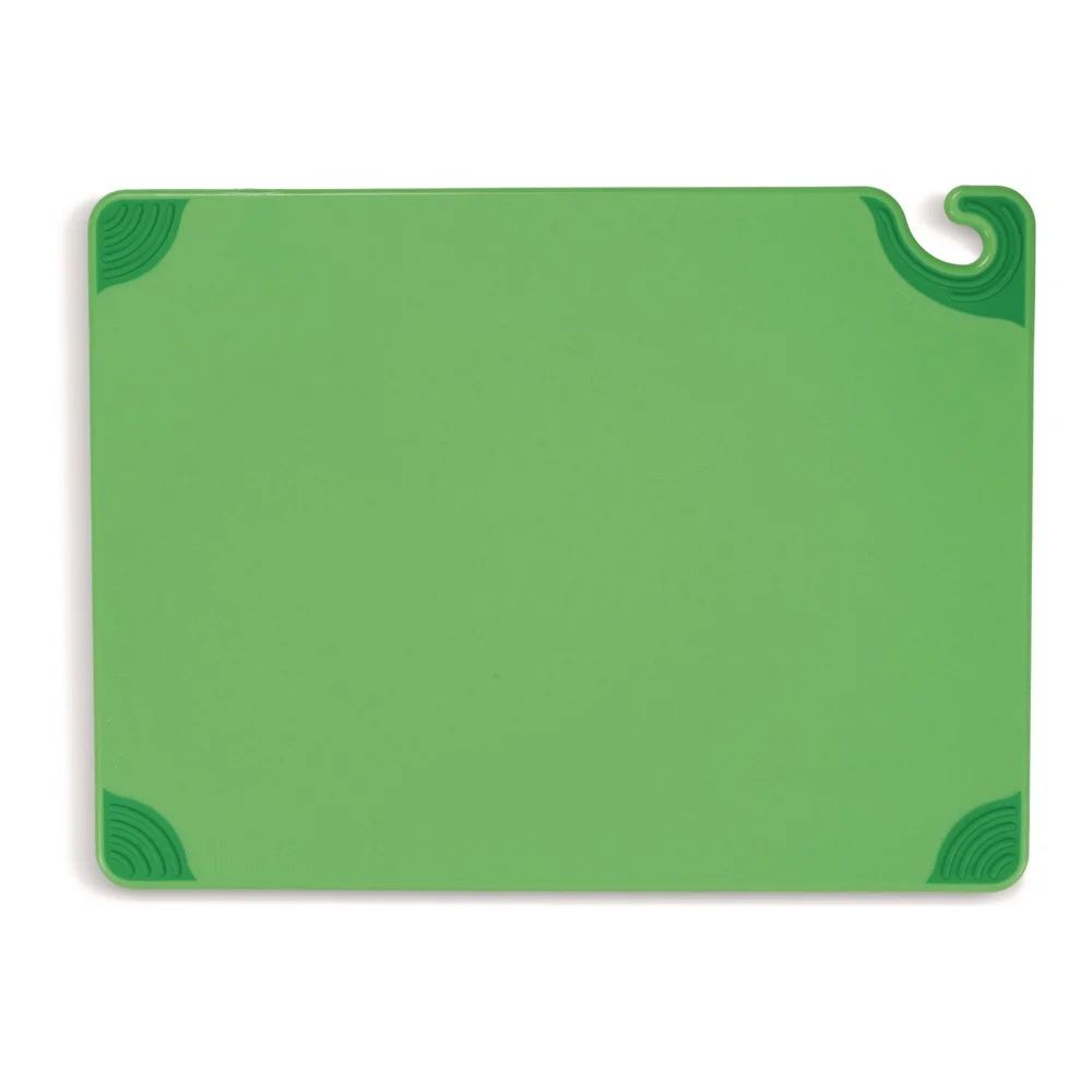 San Jamar 24 in. x 18 in. x 0.5 in. Saf-T-Grip Cutting Board - Green