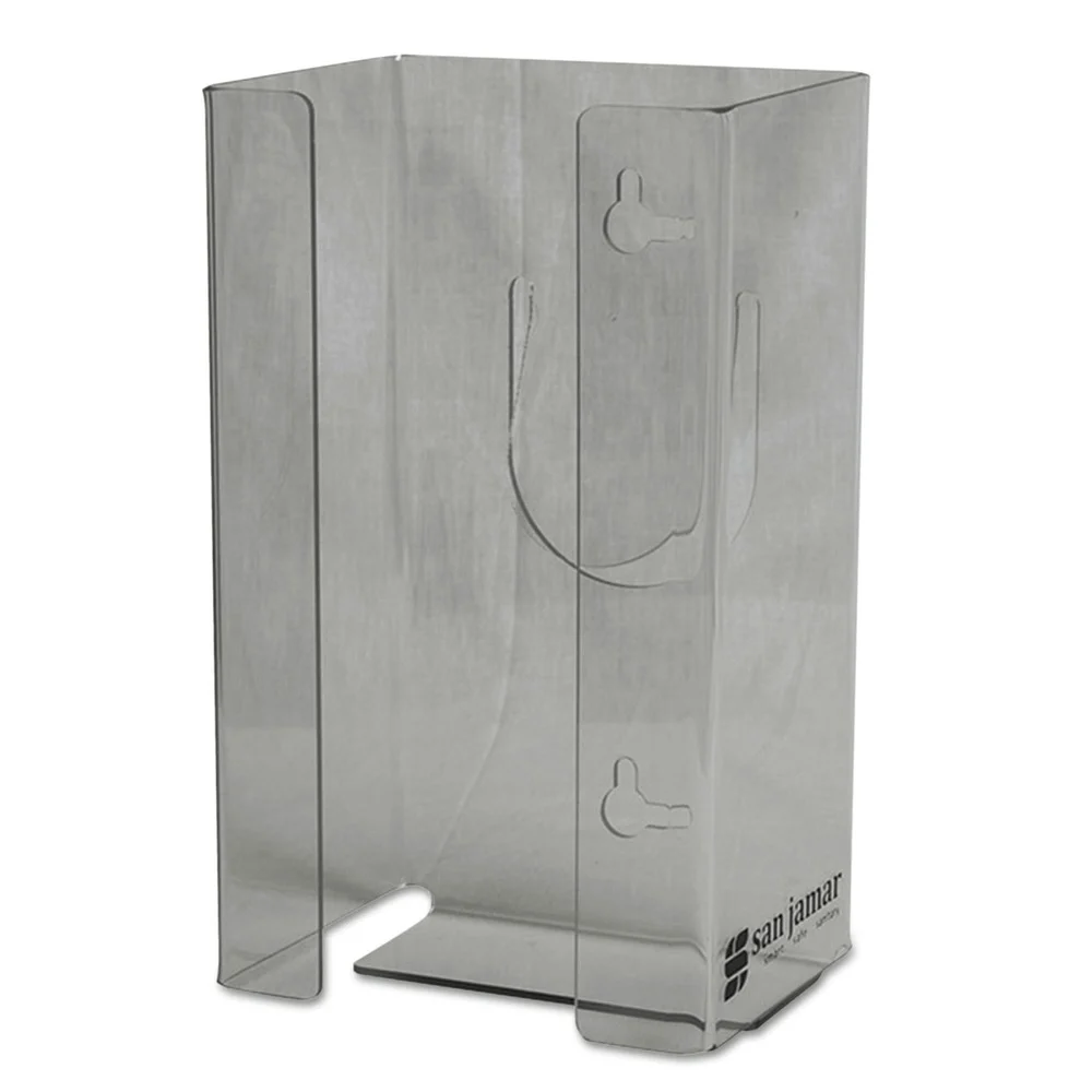 San Jamar 1-Box 5.5 in. x 3.75 in. x 10 in. Plexiglas Disposable Glove Dispenser - Plexiglas Clear