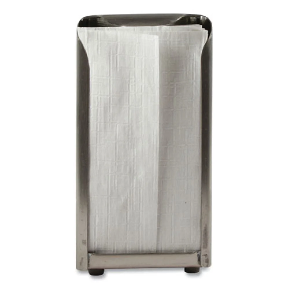 San Jamar 150 Capacity 3.75 in. x 4 in. x 7.5 in. Tall Fold Tabletop Napkin Dispenser - Chrome