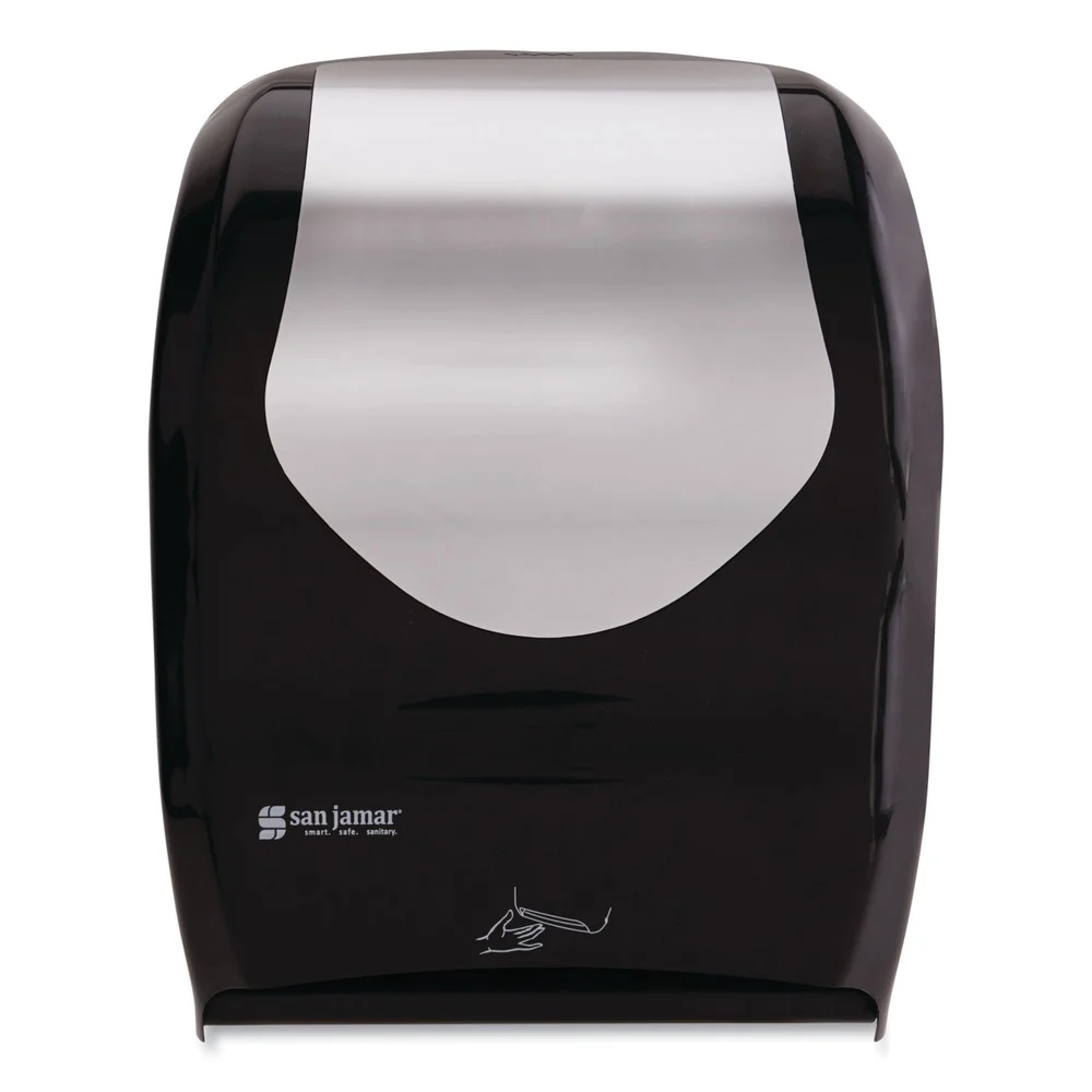 San Jamar T1470BKSS 16.5 in. x 9.75 in. x 12 in. Smart System with iQ Sensor Towel Dispenser - Black/Silver