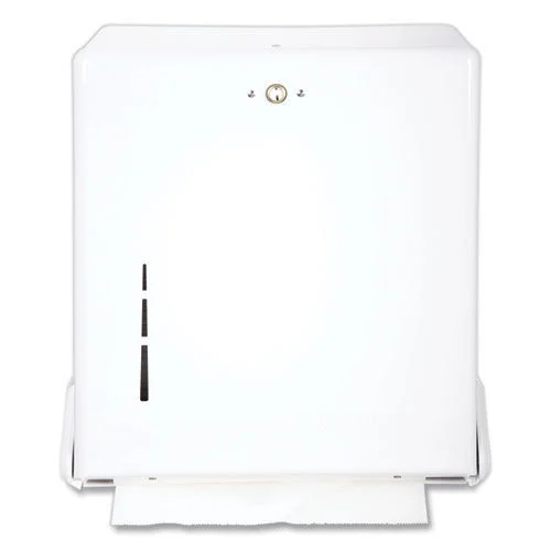 San Jamar 11.63 in. x 5 in. x 14.5 in. True Fold C-Fold/Multifold Paper Towel Dispenser - White
