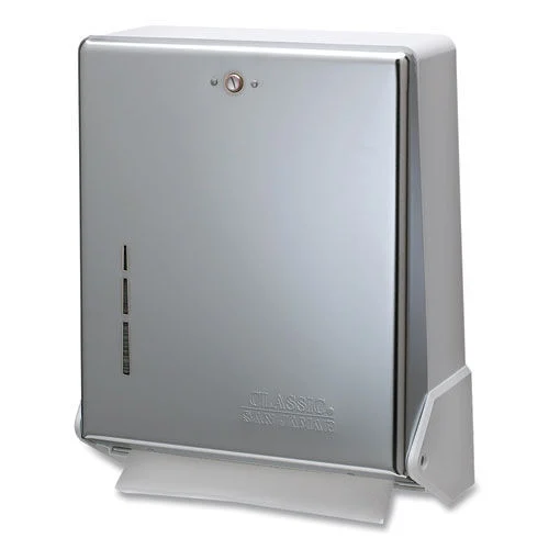 San Jamar 11.63 in. x 5 in. x 14.5 in. True Fold C-Fold/Multifold Paper Towel Dispenser - Chrome