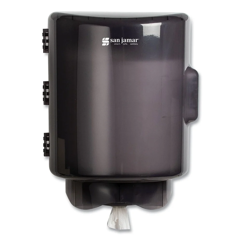 San Jamar T420TBK 10.75 in. x 10.25 in. x 13.25 in. Adjustable Center Pull Towel Dispenser - Black Pearl