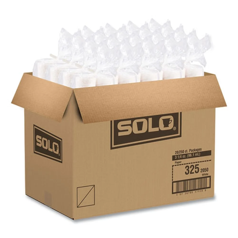 SOLO 3.25 oz ProPlanet Seal Paper Portion Cups - White (250/Bag, 20 Bags/Carton)