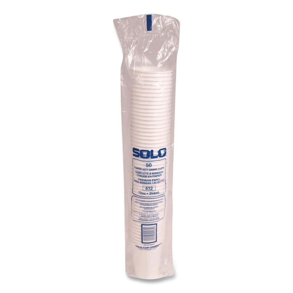 SOLO 12 oz. Paper Hot Cups - White (50/Pack)