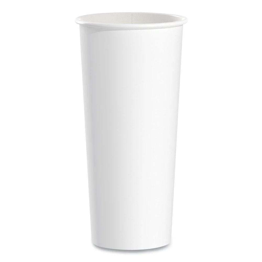 SOLO 24 oz Single-Sided Poly Paper Hot Cups - White (500/Carton)