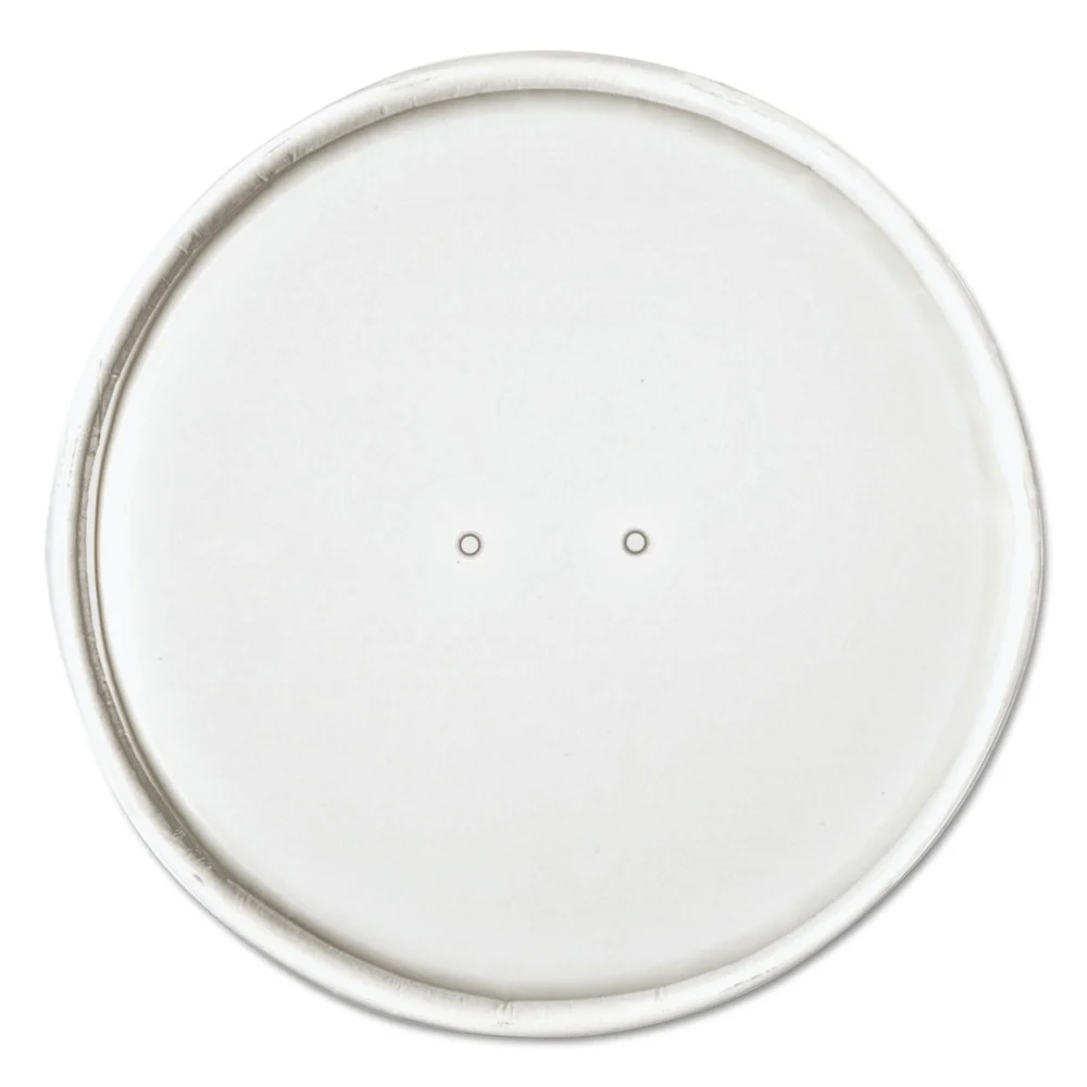 SOLO 4.6 in. Diameter x 0.7 in. H Vented Paper Lids for 32 oz. Food Containers - White (500/Carton)