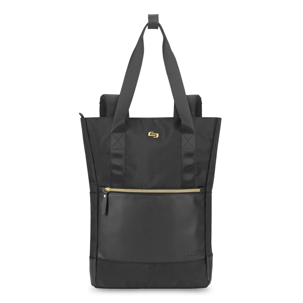 SOLO Parker 3.75 in. x 16.5 in. x 16.5 in. Polyester Hybrid Tote/Backpack Fits Devices Up to 15.6 in. - Black/Gold