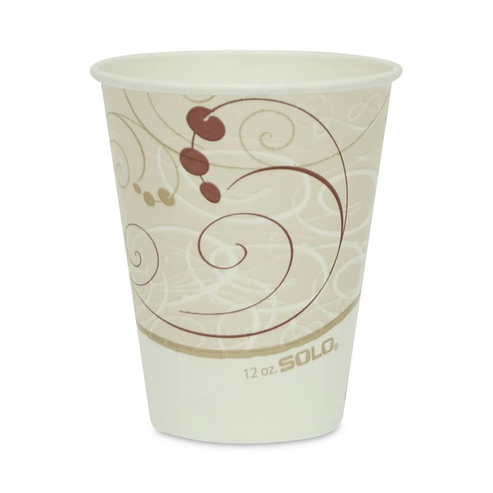 SOLO RP12SP-J8000 12 oz Double Sided Poly (DSP) Symphony Design Paper Cold Cups (2000/Carton)