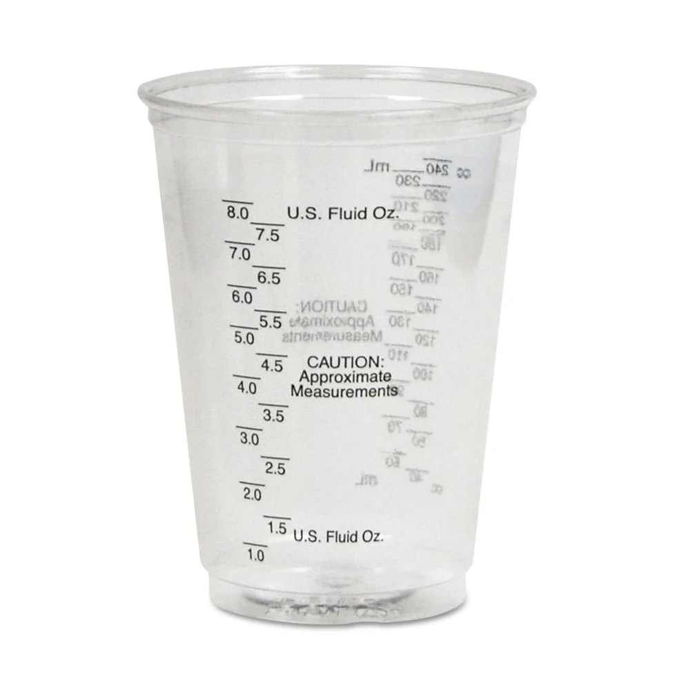 Dart 10 oz. Graduated Plastic Medical and Dental Cups - Clear (1000/Carton)