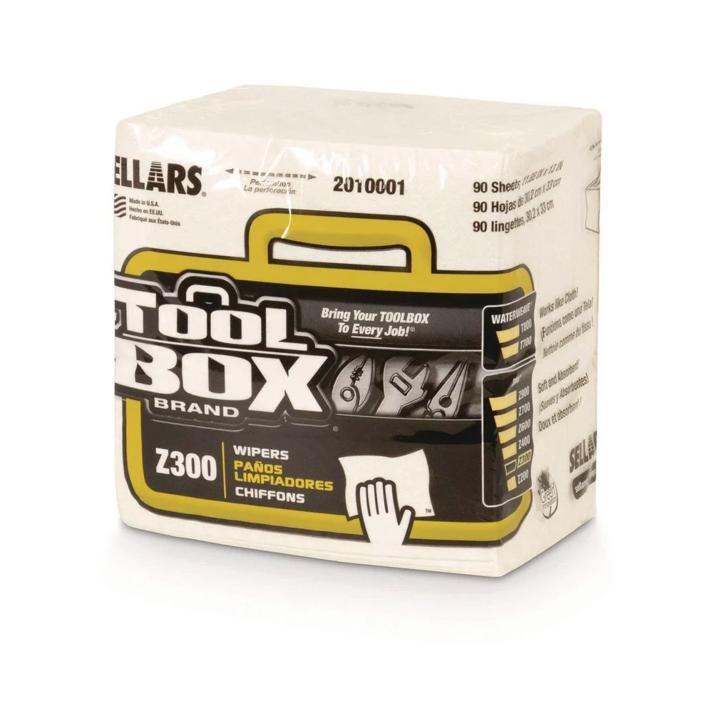 Sellars 1-Ply 11.87 x 13 Z300 Quarterfold Wipers - White (12/Carton)
