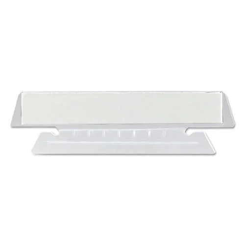 Smead 3.5 in. Wide 1/3-Cut Poly Index Tabs and Inserts For Hanging File Folders - White/Clear (25/Pack)