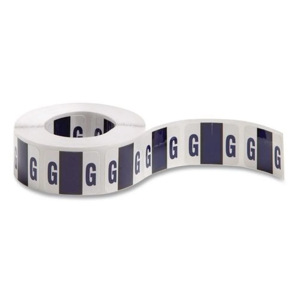 Smead 1 in. x 1.25 in. G Color-Coded End Tab Filing Labels - White (1-Roll)