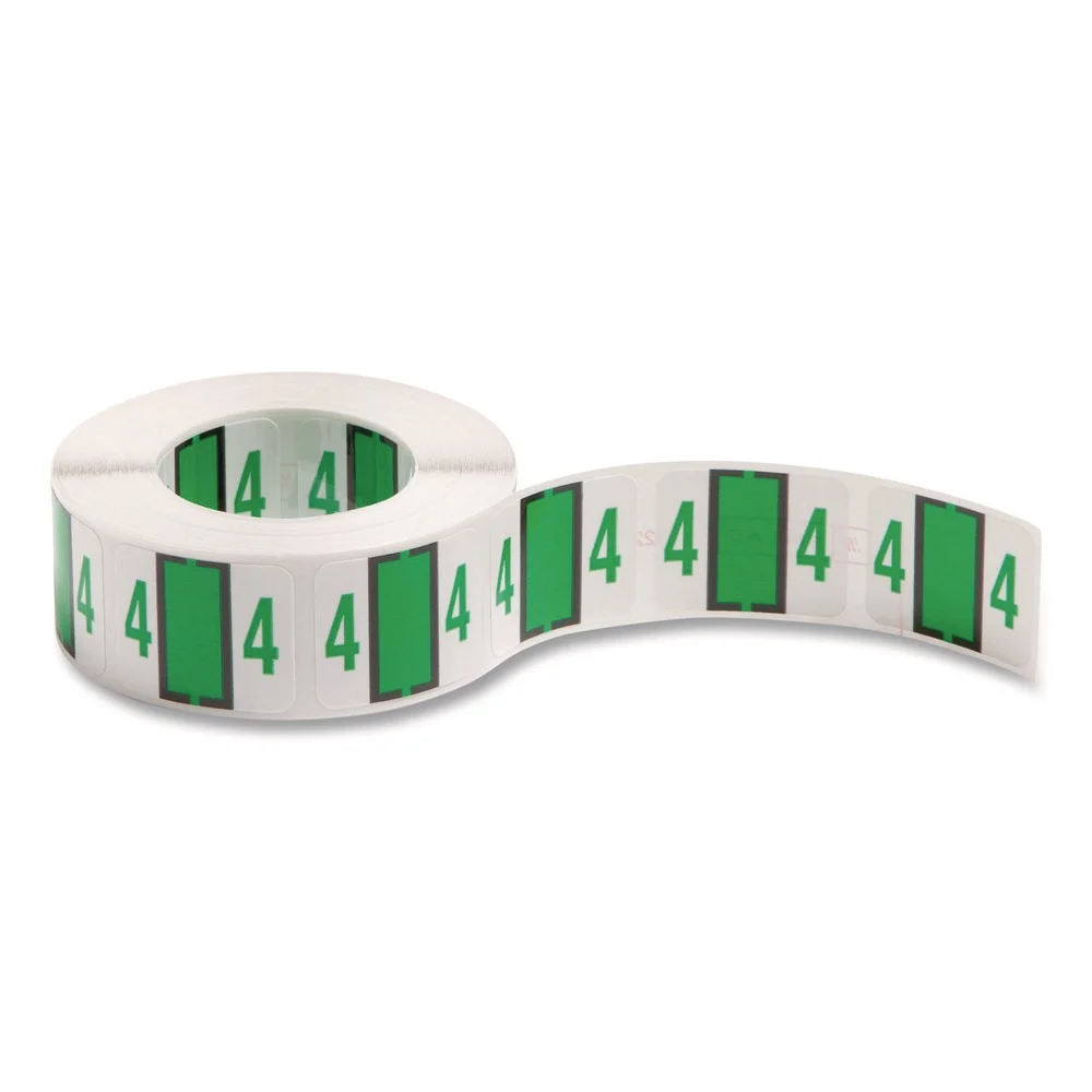Smead 1 x 1.25 Numerical End Tab File Folder 4 Labels - White (1-Roll)