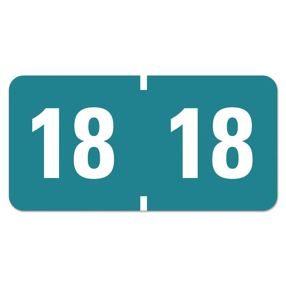Smead 0.75 in. x 1.5 in. "15-in Yearly End Tab File Folder Labels - Teal (500/Roll)