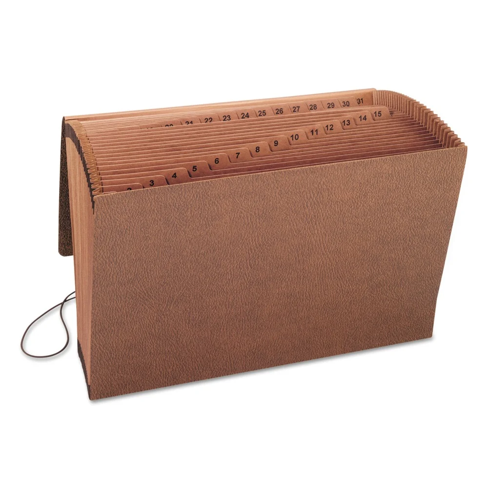 Smead TUFF 1/15-Cut Tab 1 to 31 Expanding Wallet with Elastic Cord Closure - Legal, Redrope
