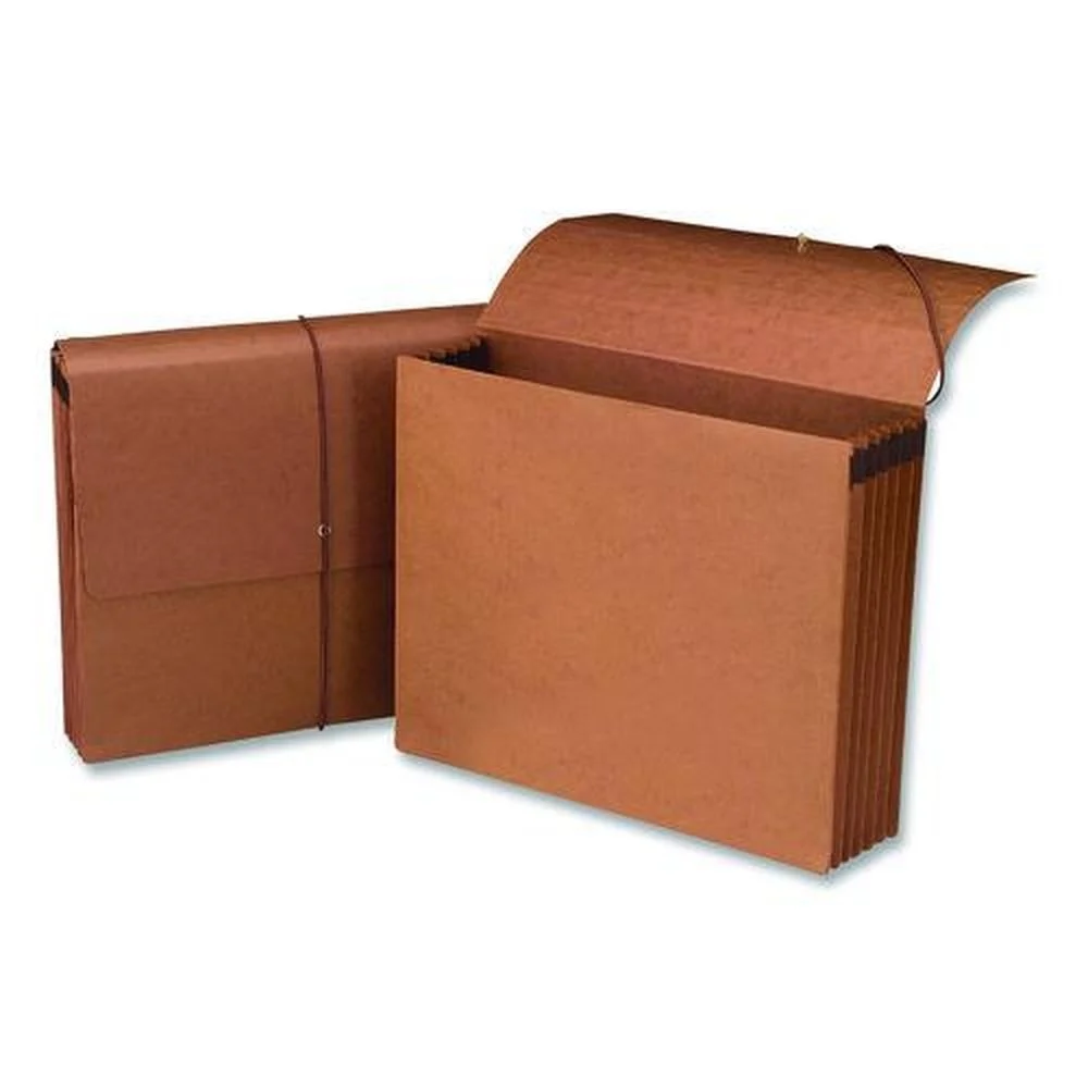 Smead 5.25 in. Expansion 1 Section 100% Recycled Redrope Wallets - Letter Size, Redrope (10/Box)