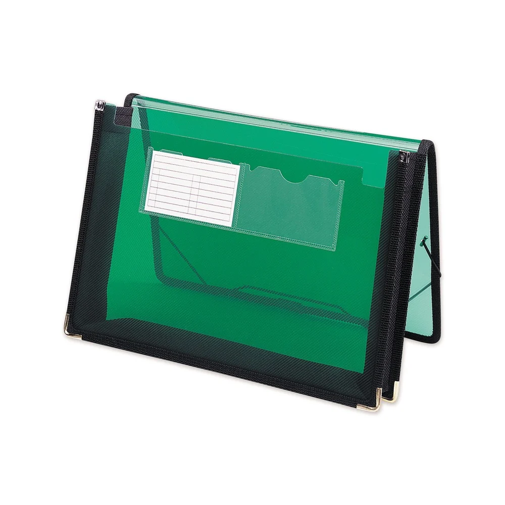 Smead 1 Section 2.25 in. Expansion Poly Wallet - Letter Size, Translucent Green
