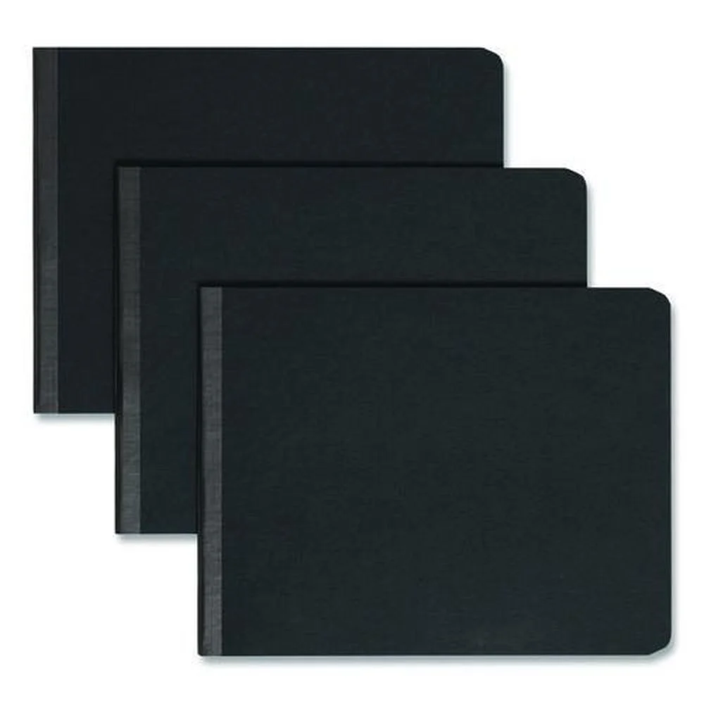 Smead 8.5 x 11 2 in. Capacity Two-Piece Prong Fastener Premium Pressboard Report Cover - Black/Black