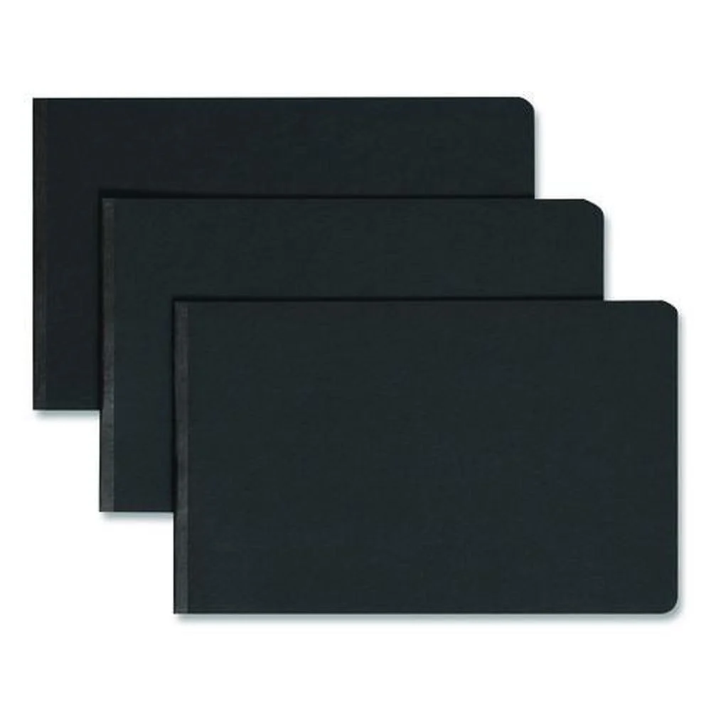 Smead 8.5 in. x 14 in. 3 in. Capacity Two-Piece Prong Fastener Premium Pressboard Report Cover - Black