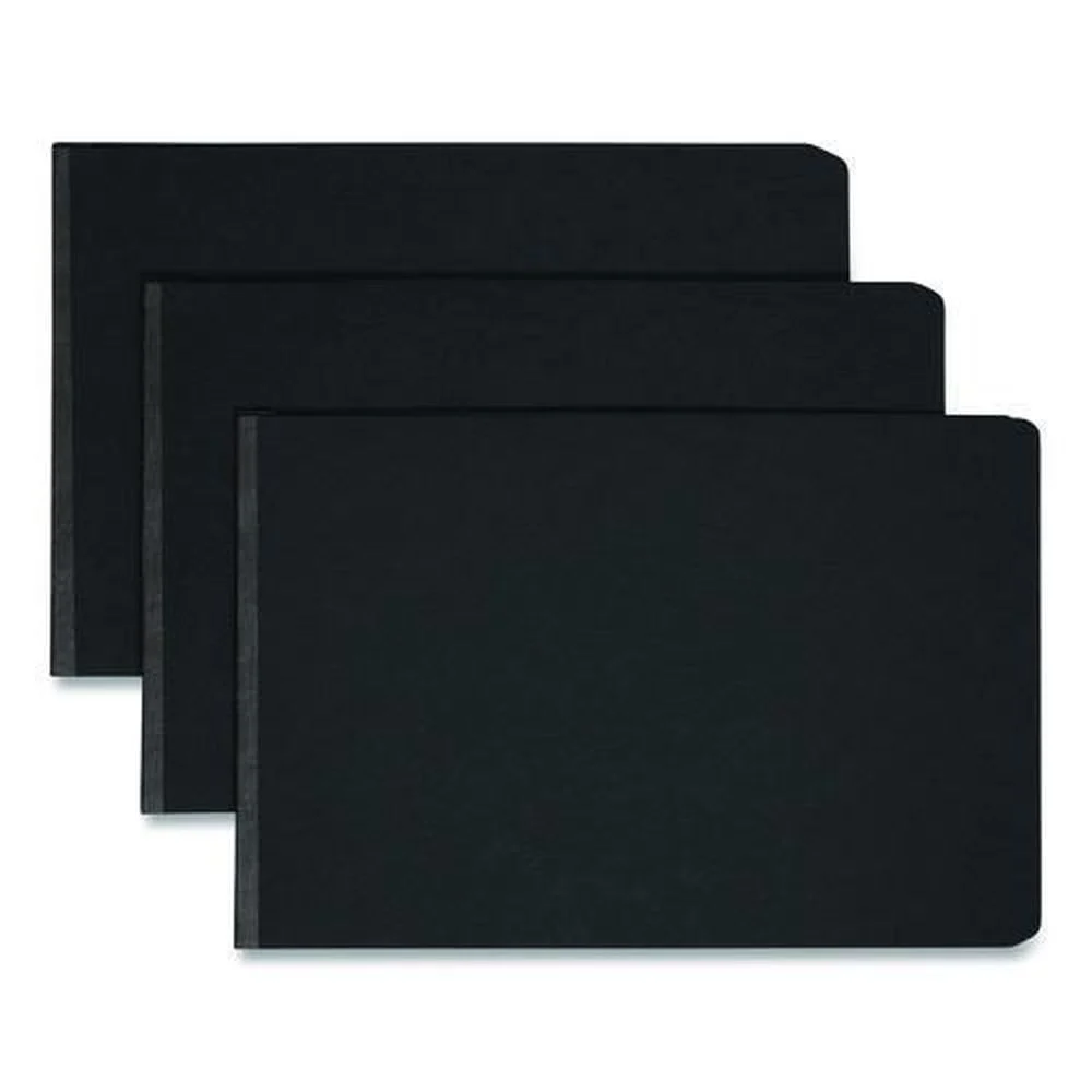 Smead 11 x 17 3 in. Capacity Two-Piece Prong Fastener Premium Pressboard Report Cover - Black/Black