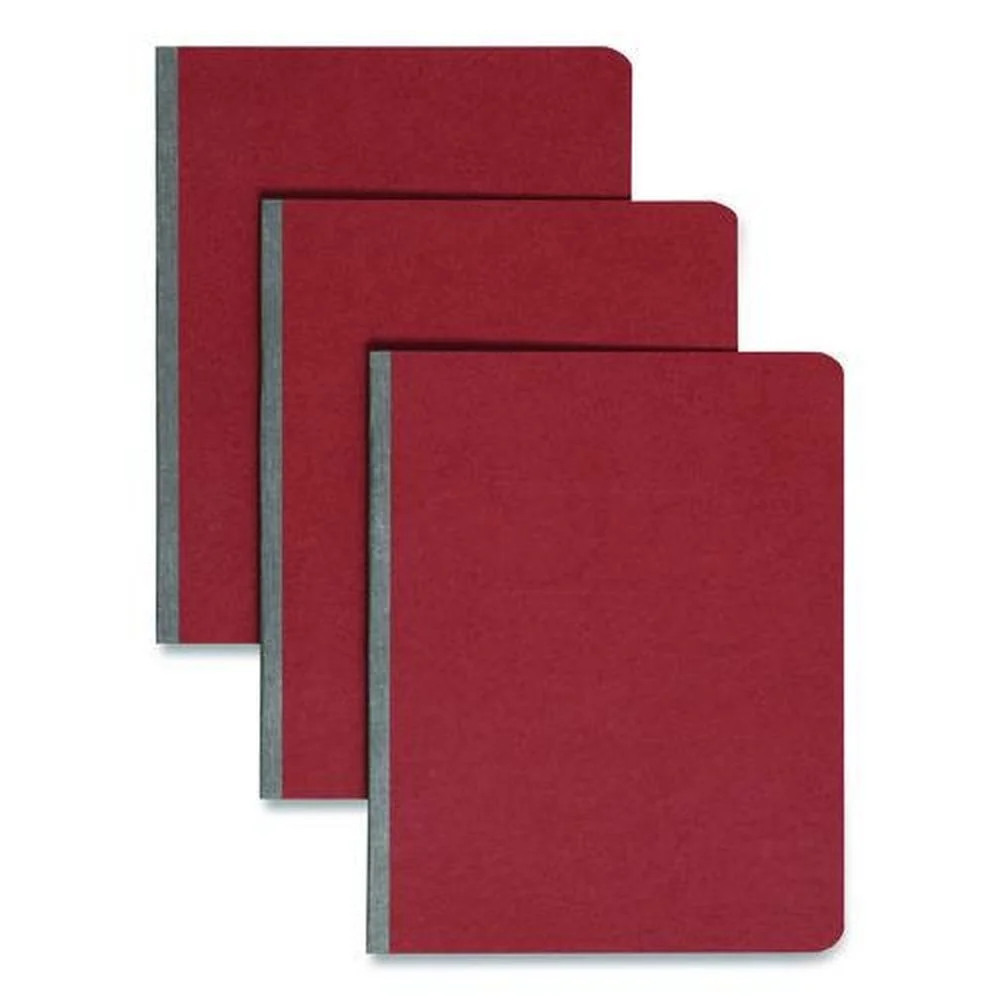 Smead 8.5 in. x 11 in. 3 in. Capacity Two-Piece Prong Fastener Pressboard Report Cover - Red