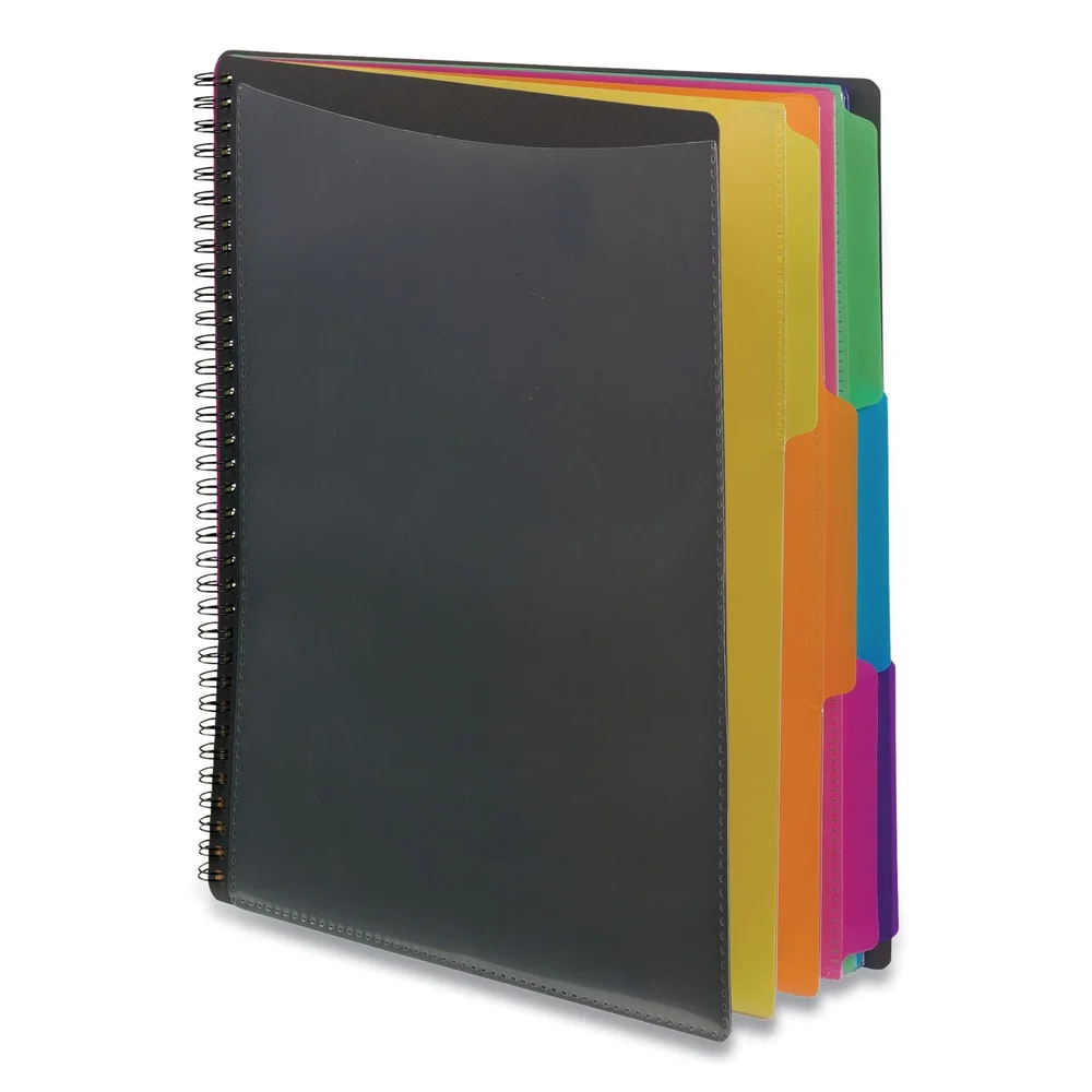 Smead 12 Letter-Size Sleeves Poly Project Organizer - Gray with Bright Pockets