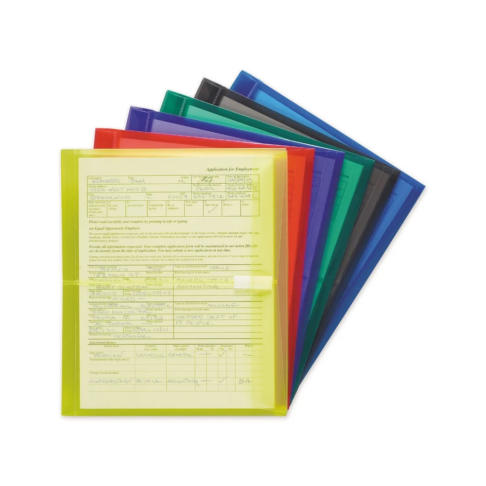 Smead 9.75 x 11.63 Poly Side-Load Fold-Over Closure Envelopes - Assorted Colors (6/Pack)
