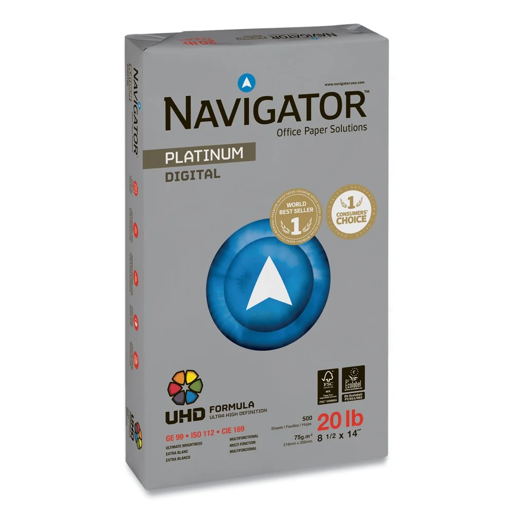Navigator 8.5 in. x 14 in. 20 lbs. Bond Weight 99 Bright Platinum Paper - White (10 Reams/Carton)