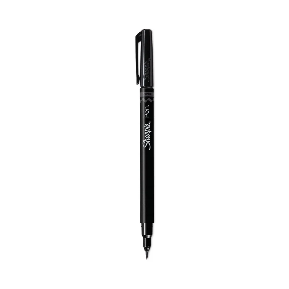 Sharpie Fine Brush Tip Pens - Black (1 Dozen)
