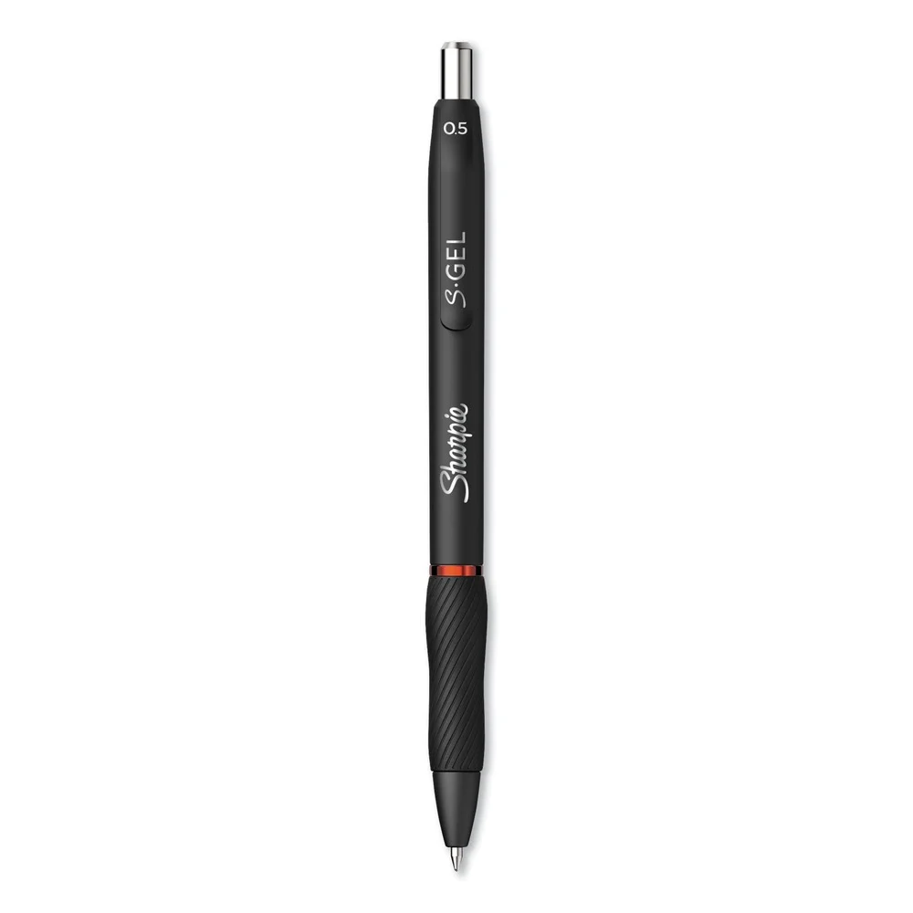 Sharpie S-Gel S-Gel High-Performance Fine 0.5 mm Retractable Gel Pen - Red Ink/Black Barrel (1-Dozen)