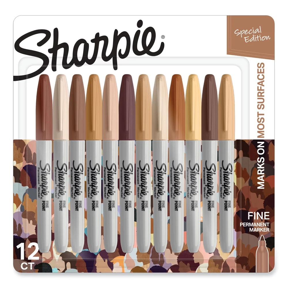 Sharpie Fine Bullet Tip Permanent Marker - Assorted Portrait Colors (12/Pack)