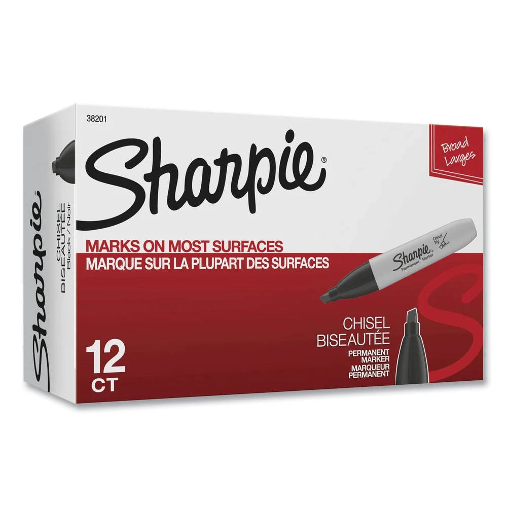 Sharpie Medium Chisel Tip Permanent Marker - Black (1-Dozen)