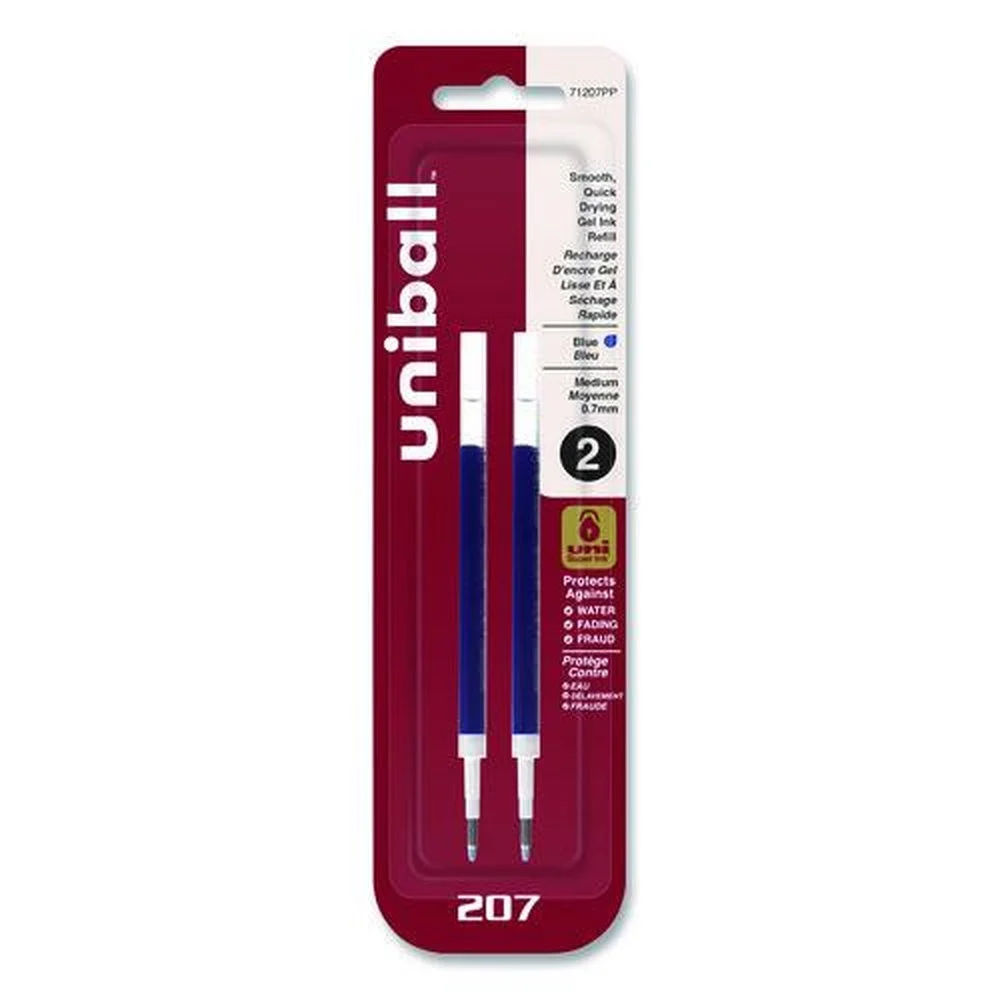 uni-ball Medium Conical Tip Refill for Signo Gel 207 Pens - Blue Ink (2/Pack)