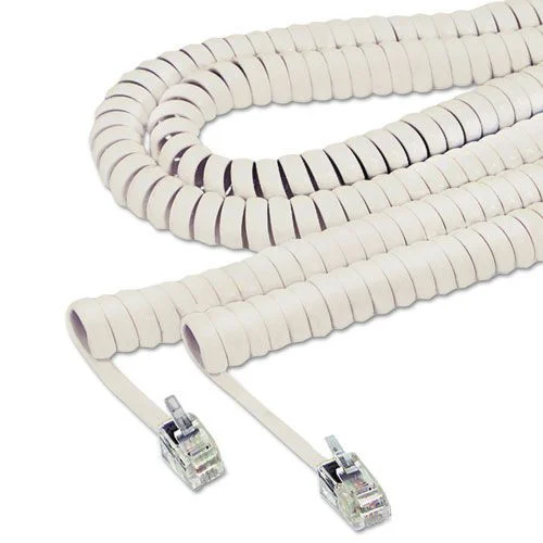 Softalk 25 ft. Plug/Plug Coiled Phone Cord - Ivory