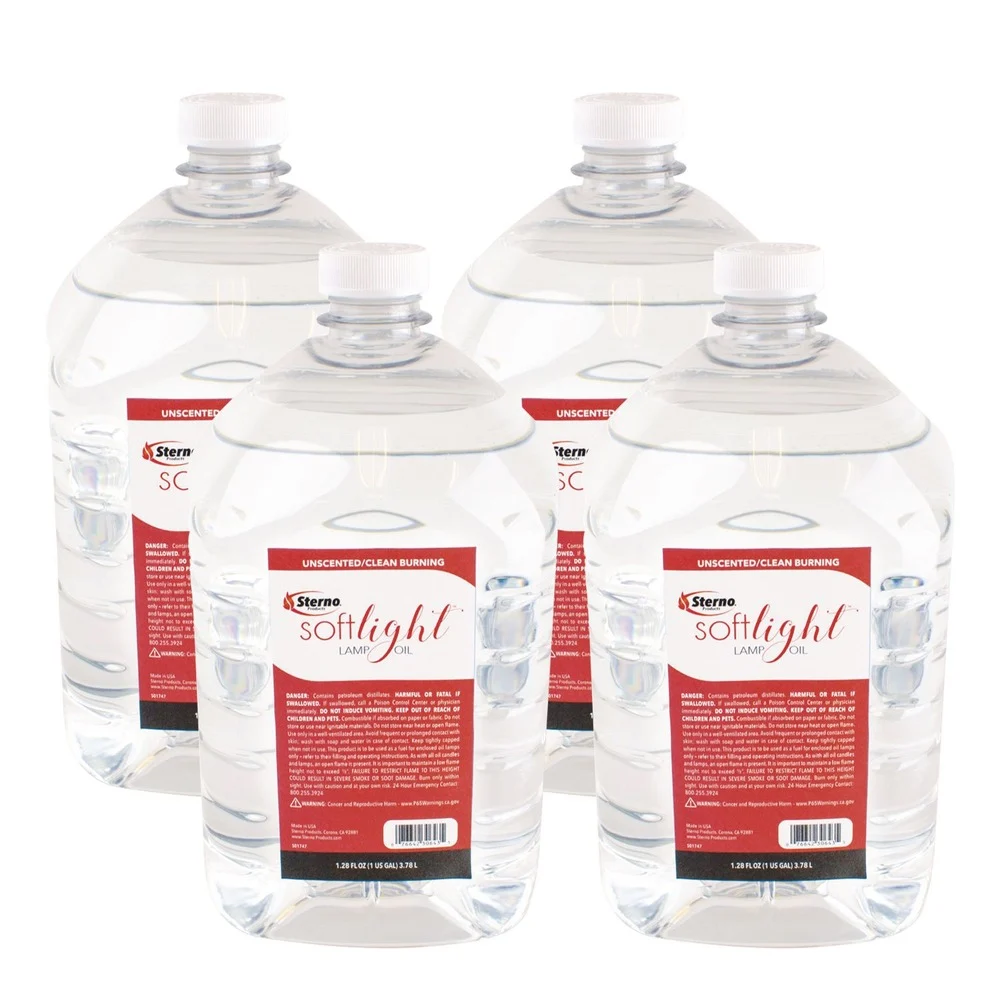 Sterno Soft Light 1 gallon Bottle Liquid Wax Lamp Oil - Clear (4/Carton)