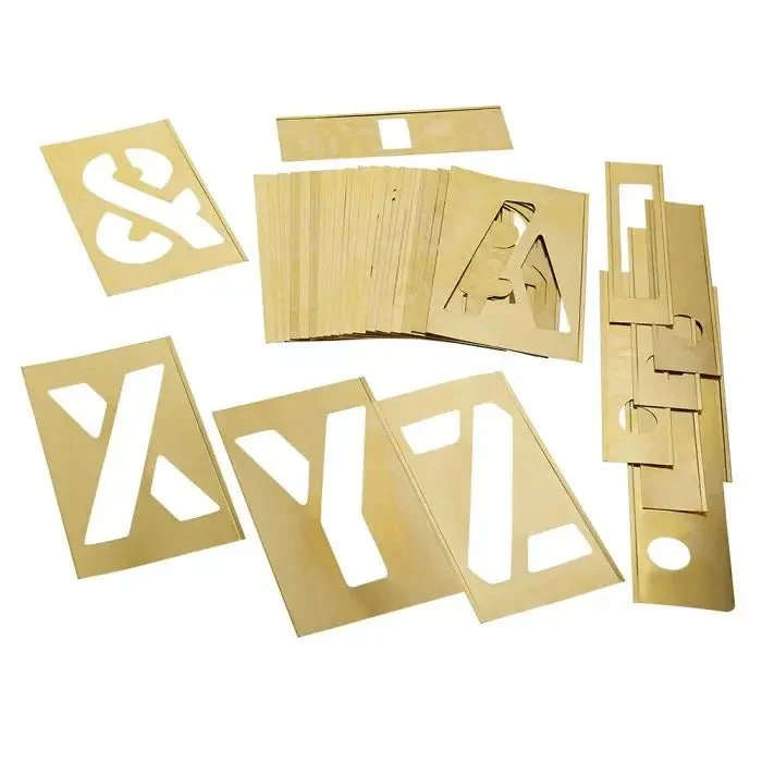 Stencil Set-Letter 10" Brass 33Pcs.