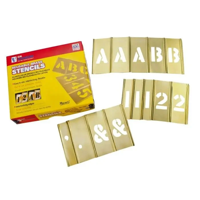 Stencil Set-Letter/Number 5" Brass 92Pcs.