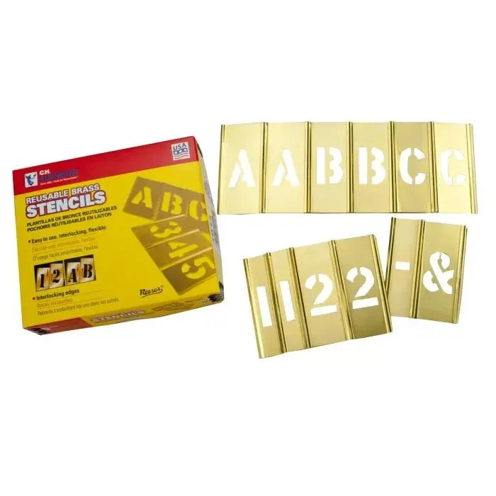 Stencil Set-Letter/Number 6" Brass 77Pcs.