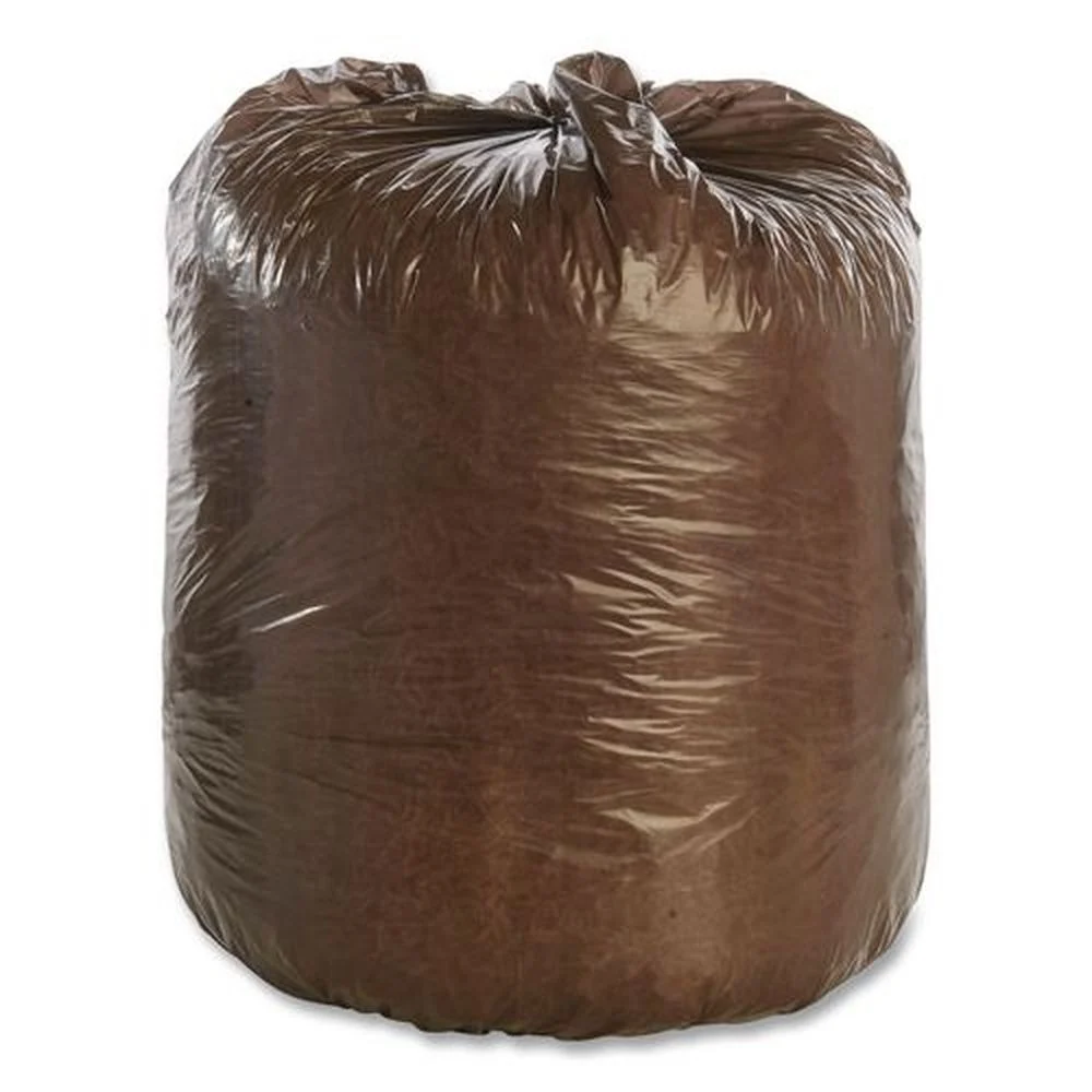 Stout by Envision 30 in. x 36 in. 30-Gallon 0.8 mil. Controlled Life-Cycle Plastic Trash Bags - Brown (60/Box)