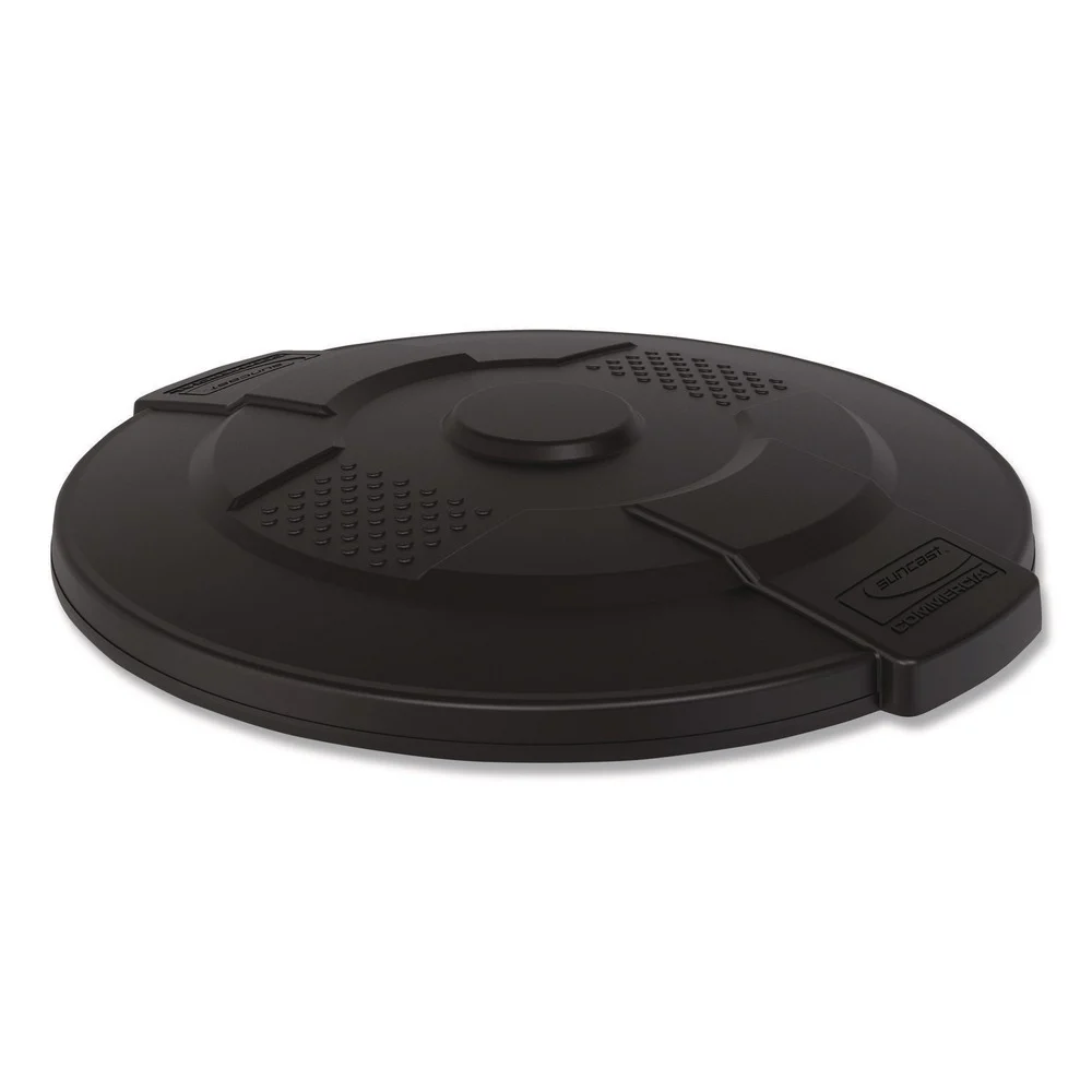 Suncast Commercial Utility Trash Can Lid for 44 gal Trash Can, 24.88-in Diameter x 3-in, Black