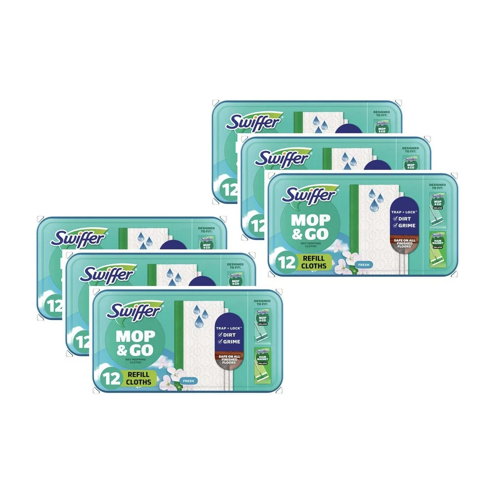 Swiffer 80374006 8 x 10 Wet Refill Cloths - Fresh Scent/White (6/Carton)