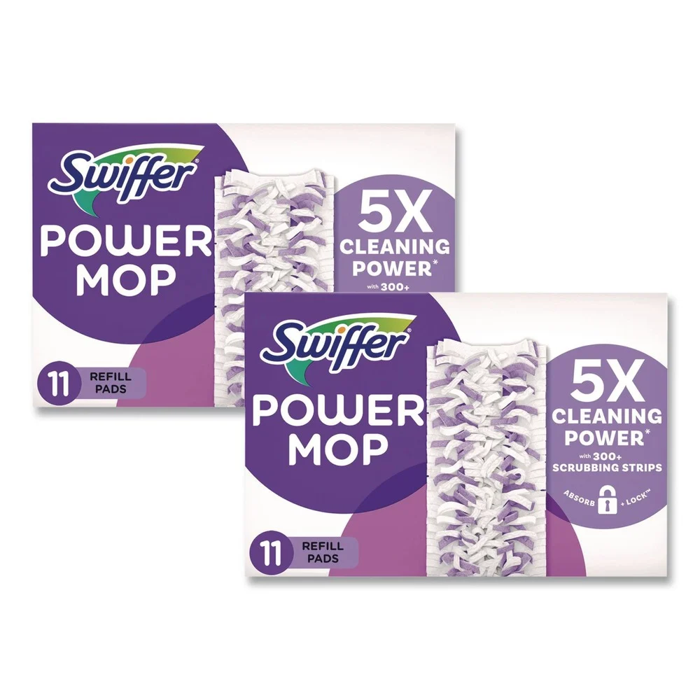 Swiffer PowerMop 11.41 in. x 5.31 in. Mopping Pads (2/Carton)