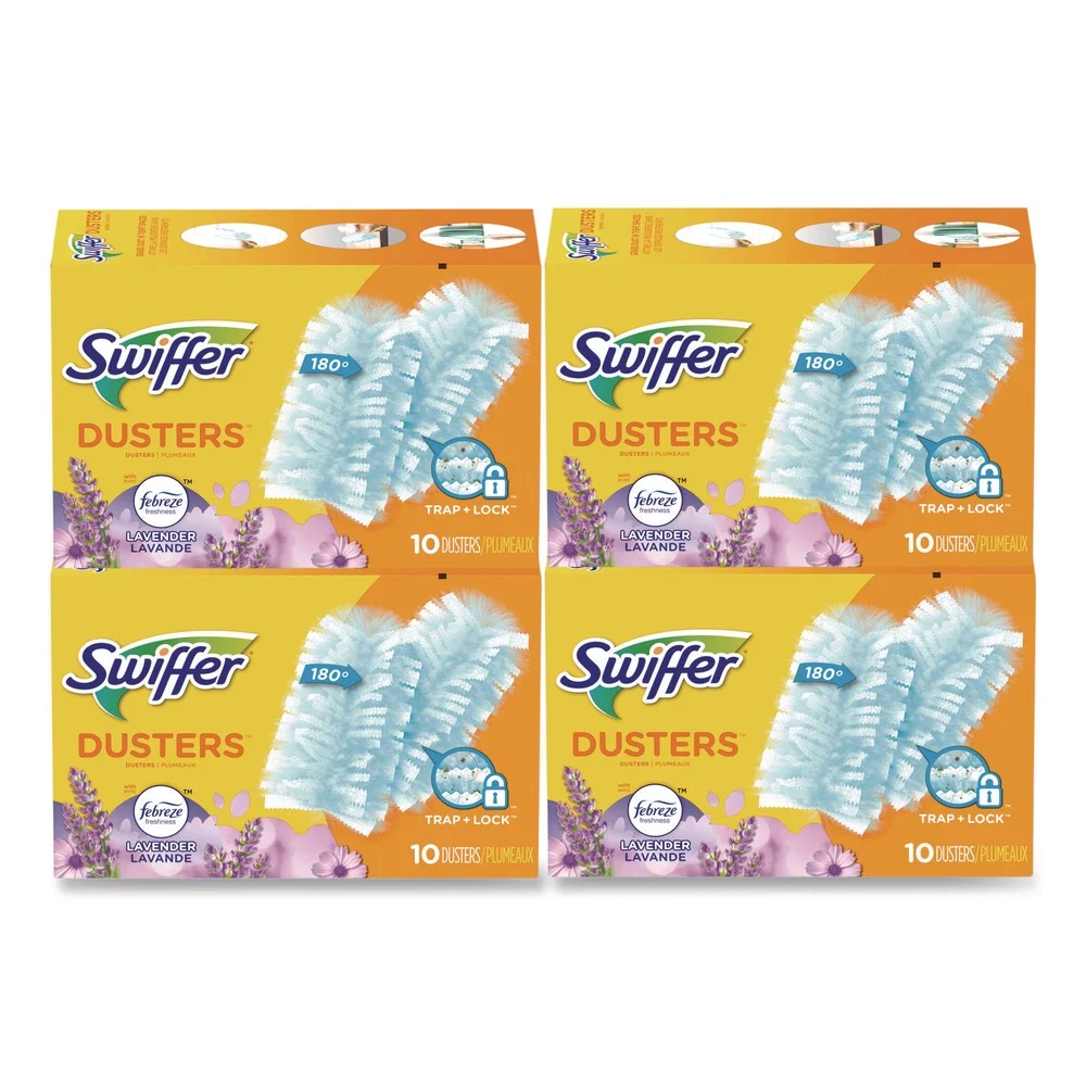 Swiffer DustLock Fiber Refill Dusters - Light Blue, Lavender Vanilla Scent (40/Carton)