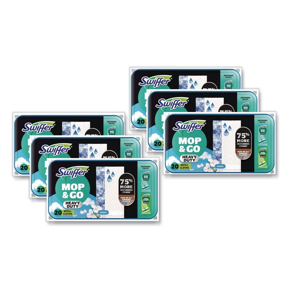 Swiffer 10 in. x 8 in. Heavy-Duty Wet Refill Cloths - Open Window Fresh (120/Carton)