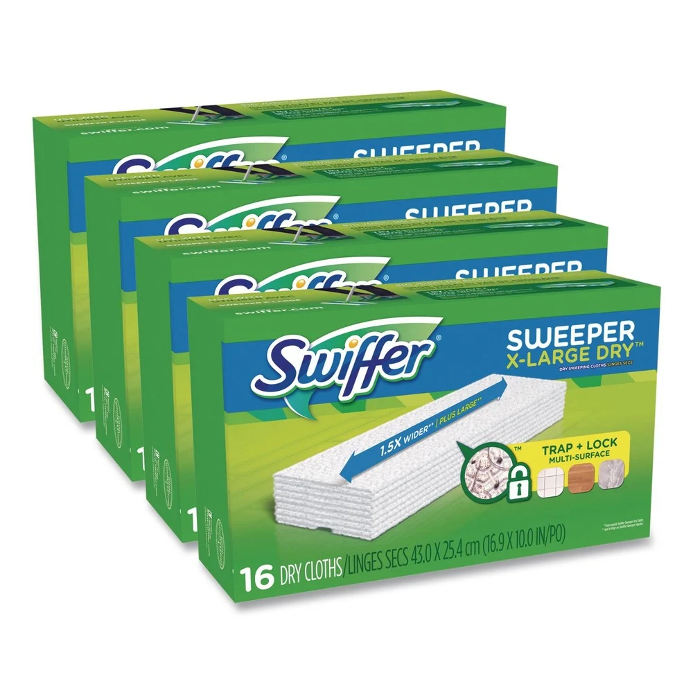 Swiffer 16.9 in. x 9.8 in. Sweeper XL Dry Refill Cloths - White (4/Carton)