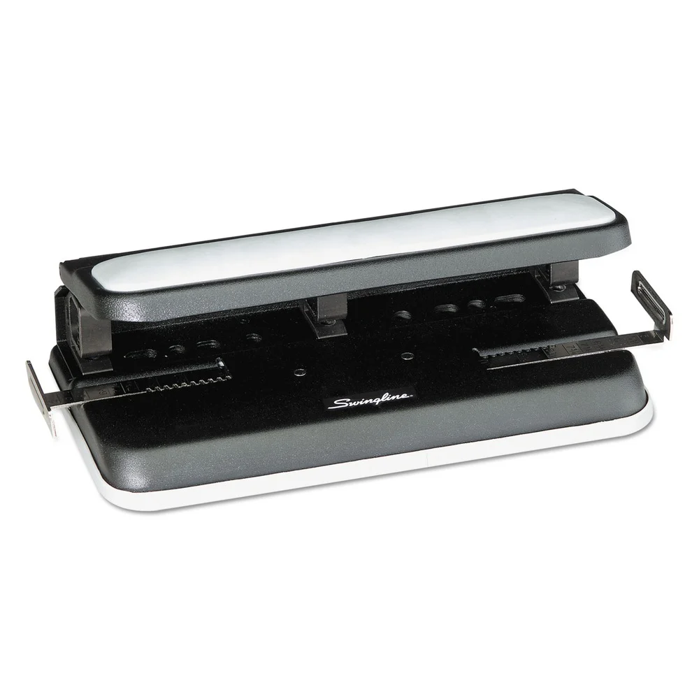 Swingline 32-Sheet Easy Touch 2- to 3-Hole Punch with Cintamatic Centering - Black/Gray